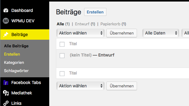 wordpress beitraege hinzufuegen 1