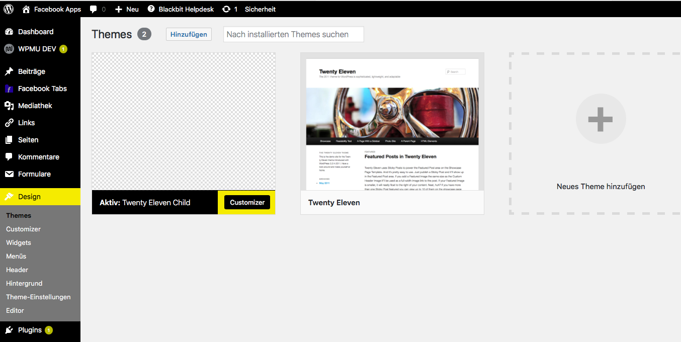 wordpress theme installieren 1